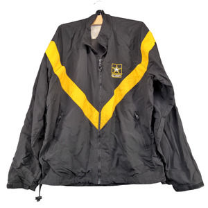 U.S. Army Mens Physical Fitness Jacket Black Gold Size L Embroidered Logo